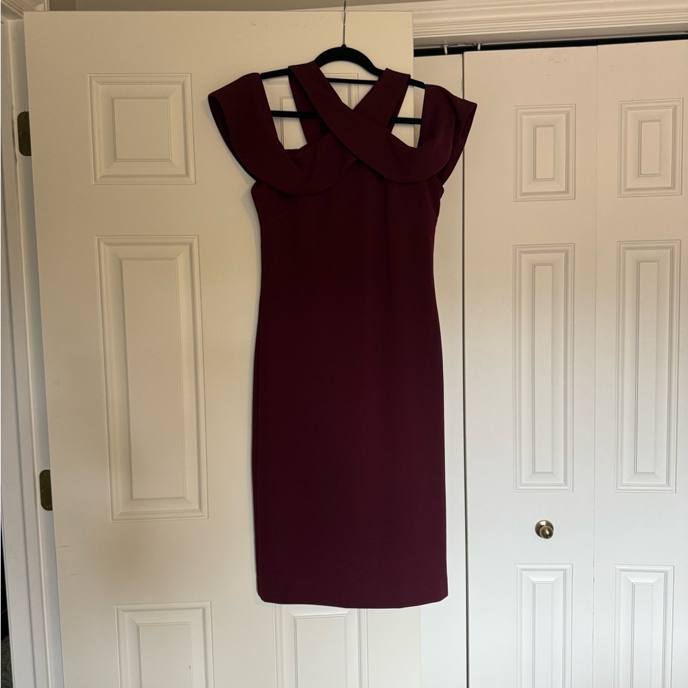 RACHEL Rachel Roy Deep Burgundy Midi Dress